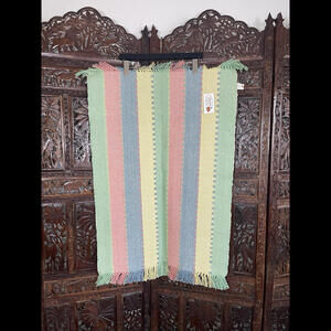 Fiesta Accessories Homer Laughlin Cotton Pastel Woven Kitchen Rug 34x24.5 NWT
